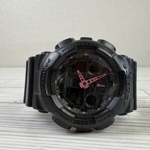 Casio G-SHOCK GA-100 5081 Black & Pink WATER RESIST 20BAR Parts Or Repair